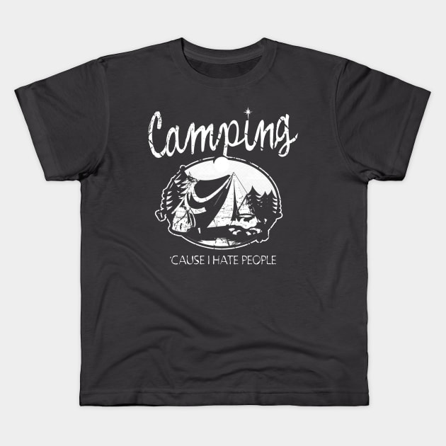 Funny Camping Quote Kids T-Shirt by EddieBalevo